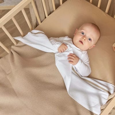 Meyco Baby Uni hoeslaken ledikant - 2-pack - sand - 60x120cm