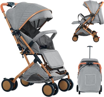 Babybuggy - Kinderbuggy Reisbuggy - Onderweg met baby - Met één hand inklapbaar - Tot 30 kg - Grijs
