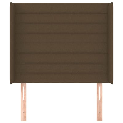 vidaXL - Hoofdbord - met - randen - 103x16x118/128 - cm - stof - donkerbruin