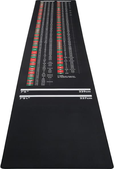 SP® Dartmat - Rechthoekige Vorm - Zware Rubberen Dartmat - Antislip - Zwart - 300cm x 61cm x 1cm