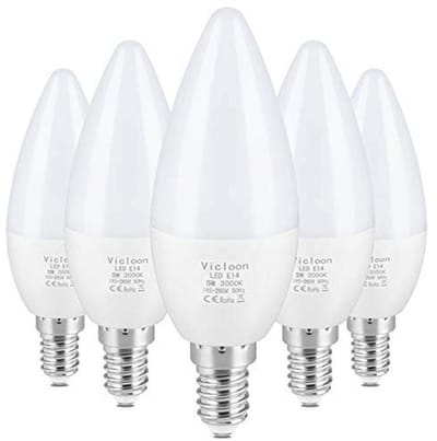 E14 LED Kaarslamp - 5 Stuks, 5.5 W, 3000 K Warm Wit, 500 Lumen, Niet Dimbaar, Vervangt 40 W Halogeenlamp
