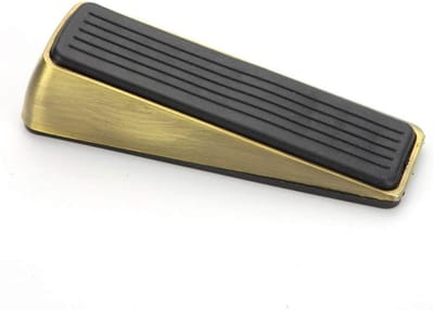 Deurstopper Wedge - Deurwig Rubber - Deuren Open Houden - Zinklegering Metalen - 12cmx3.3cmx3.2cm - Groen Brons