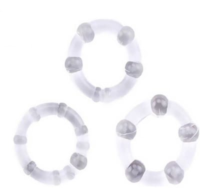 Siliconen Cockrings- Penis - Transparant - Set Van 3 - Ring - Uitrekbaar