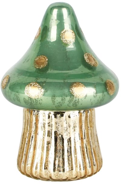 Dekoratief | Paddenstoel geurkaars 'Fancy dots', glas/wax, 11x11x16cm | A258070