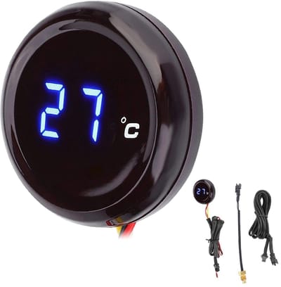 Dailygoody - Motorwatertemperatuurmeter - Digitale thermometer - Waterdicht en zonlichtbestendig - Blauw - Universele motorfiets thermometer - Geschik...