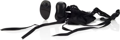CalExotics - 10-Function Thong with Ties - Stimulator Zwart