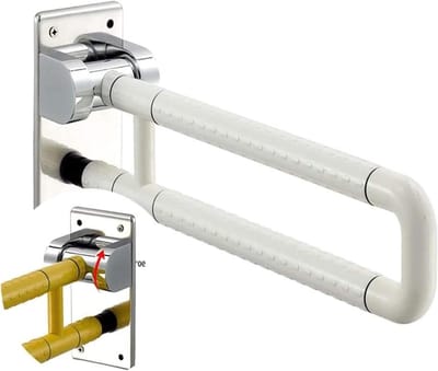 Badkamer Leuning - Veiligheidshandvat - Ondersteuning Thuis - Flip-up Ontwerp - One Size - Zilverkleurig