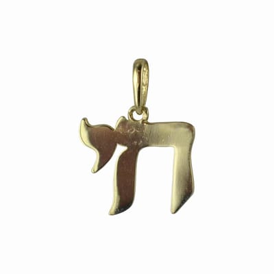 New Bling 9NBSAM-G190660 – 14 Karaat Gouden Hanger Dames – Chai – Bedel – 9 x 11,5 mm
