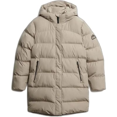 Superdry Hooded Sports Puffer Casual winterjas dames Beige S/36