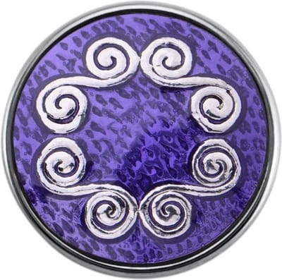 Quiges - Dames Click Button Drukknoop 18mm Infinity Golven Paars - EBCM248