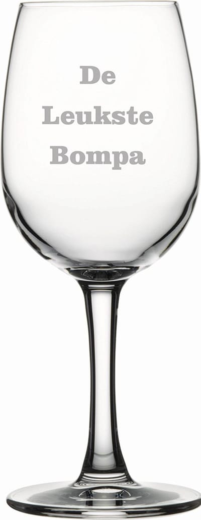 Witte wijnglas gegraveerd - 26cl - De Leukste Bompa