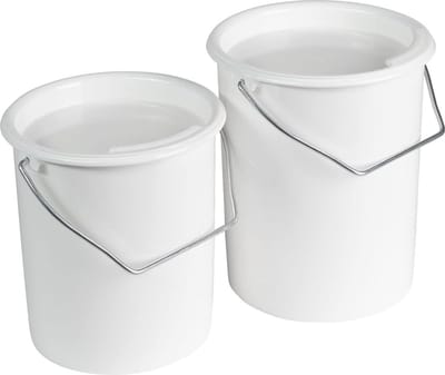 Westmark 2 Melk-/opslag-/voeremmer met handvat en deksel, capaciteit: 2 L en 3 L, plastic, maxi, wit, 237922E7
