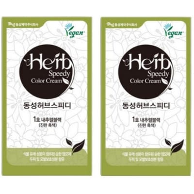 Dongsung Kruiden Snelle Vegan Haarkleur 1 Natuurlijk Zwart 2 stuks Korea Schoonheid black