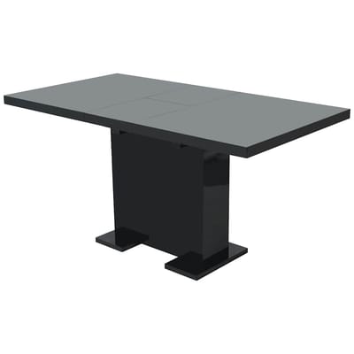 vidaXL - Eettafel - uitschuifbaar - hoogglans - zwart
