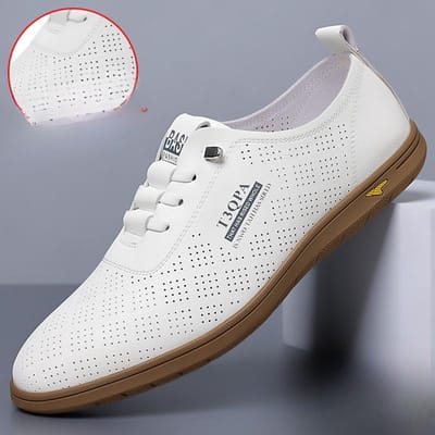 Herfst Luxe Merk Schoenen Voor Mannen Leer Casual Schoenen Mannen Sneakers Zomer Instappers Sandalen Rijschoenen Man 43 white