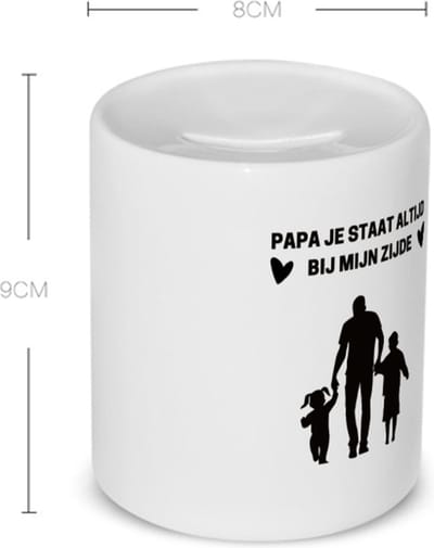 Akyol - papa je staat altijd bij mijn zijde Spaarpot - Vader - voor de liefste papa - vader cadeautjes - vaderdag - verjaardag - geschenk - kado - vader artikelen - 350 ML inhoud