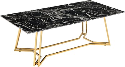 Salontafel Inez Zwart - Metaal - Rechthoek - 110x60cm - Hoogte 40 cm