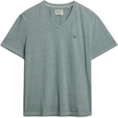 Superdry groene heren t-shirt   Ronde hals   Slim Fit   Gemeleerd patroon   Duurzaam   Korte mouw Groen S