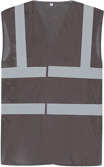 Yoko Hoge zichtbaarheid vest van gerecycleerd gaas YHVW120 - grey - M