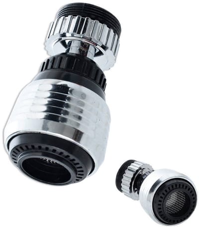 Orion - Waterbesparende Perlator - 6x3,5 cm - Twee Stralen - Zilver/Zwart