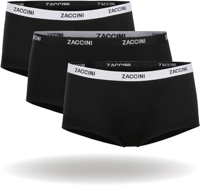 Zaccini Cotton Stretch Boxershorts - Zwart - 3 stuks - Dames onderbroeken - Boxer - 95% Katoen - Maat XS