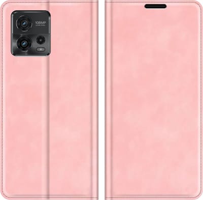 Cazy hoesje geschikt voor Motorola Moto G72 - Hoesje met Pasjeshouder - Luxe Book Case - Roze