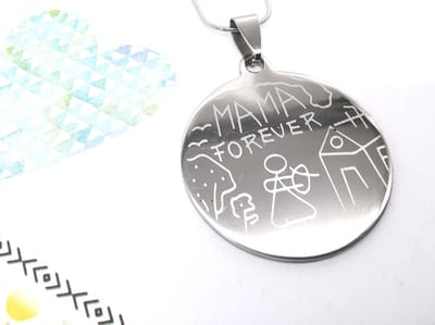 RVS - MAMA - forever rond hanger met prachtig rvs ketting van 50 cm. speciaal gelegenheid om cadeau te geven.