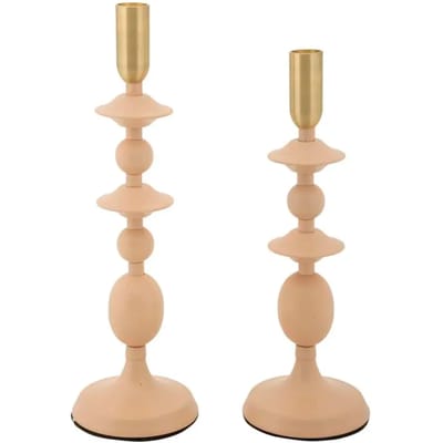 Kandelaar Gemini Pink Set 2 Pc Ø 10×29 cm