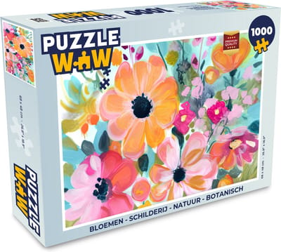 Puzzel Bloemen - Schilderij - Natuur - Botanisch - Legpuzzel - Puzzel 1000 stukjes volwassenen