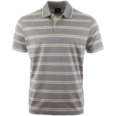 Paul & Shark Polo Double Mercerised Cotton Jersey Stripe Feather Gray / male