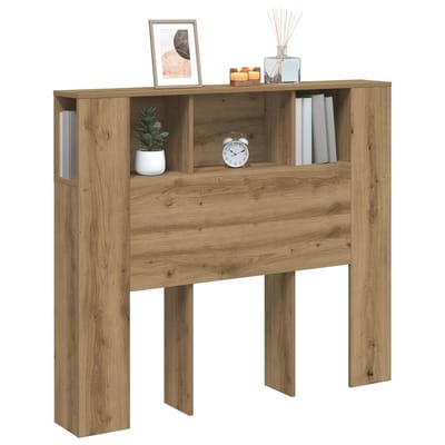 vidaXL - Hoofdbordkast - 120x19x104,5cm - bewerkt - hout - artisanaal - eikenkleur