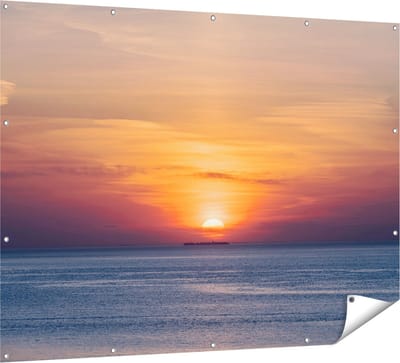 Gards Tuinposter Zonsondergang in de Noordzee - 160x120 cm - Tuindoek - Tuindecoratie - Wanddecoratie buiten - Tuinschilderij