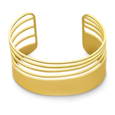 Twice As Nice Armband in goudkleurig edelstaal, bangle, 5 rijen 19cm
