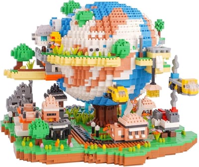 Bouwstenen Set - Mini Blokken - Creatief Bouwen - Gedetailleerd Wereld Droomlandschap - 24.4 x 20 x 26.8 cm - Meerkleurig