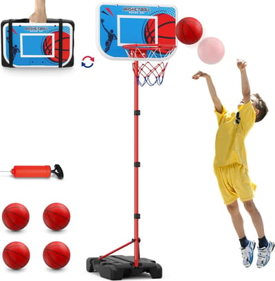 Lexium Basketbalpaal verstelbaar - Basketbalring - Basketbalpaal voor buiten - Basketbalpaal voor kinderen - Basketbal paal verstelbaar