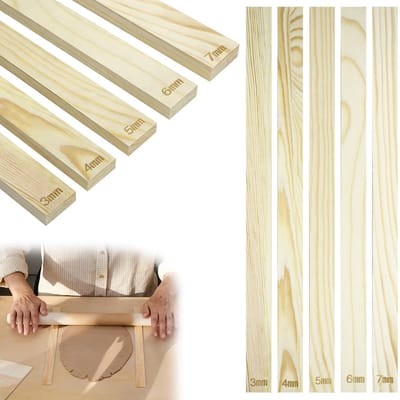10 stuks houten platen, pottenbakkersgereedschap, pottenbakkersaccessoires, 5 maten 3/4/5/6/7 mm deeghout, deegroller, afstandhouders, bakken, deegstokken om uit te rollen, voor