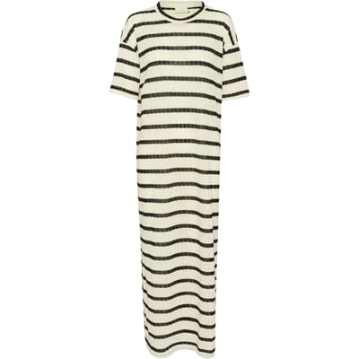 Jurk Loose fit Turtledove / Black stripe black offwhite