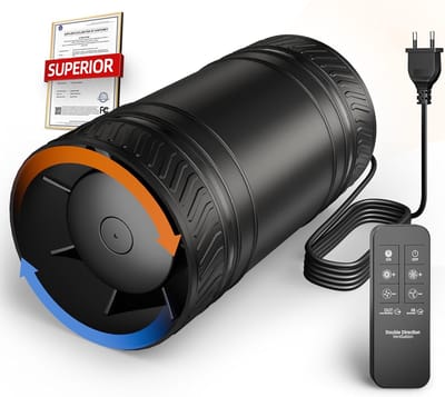 MOCINE In-line fan Ø100 mm bi-directional duct fan with remote control, powerful air outlet, silent fan for basement - ShopVlot