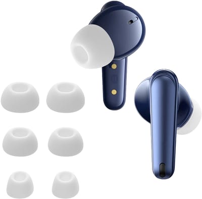 kwmobile 6x cover voor in-ear oortjes geschikt voor Anker Soundcore Liberty 4 NC - Vervangende oordopjes van siliconen in wit - 3 maten