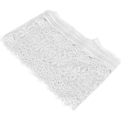 14.5cm Polyester Soie Vêtements Broderie Dentelle DIY Robe Artisanat Tissu Décoration VêtementsBlanc white