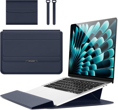 Draagbare Laptoptas voor 13-14 Inch Laptops met Verstelbare Stand, Geschikt voor MacBook Air en Pro, Blauw