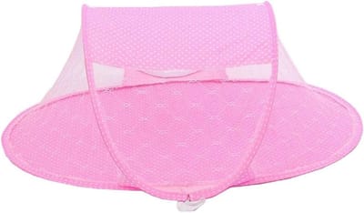 Draagbare Baby Reiswieg met Insectennet en Zonnescherm - Opvouwbaar en Ademend - Roze