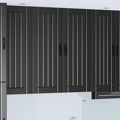 vidaXL - Wandkast - LUCCA - Zwart - 80 - x - 31 - x - 100 - cm - Bewerkt - hout
