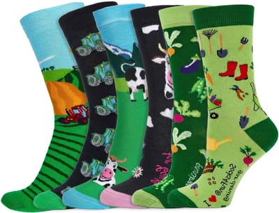 Socks4Fun - 6 Paar - Grappige sokken - Thema Boerderij - Dames & Heren - Katoen - Maat 42-47