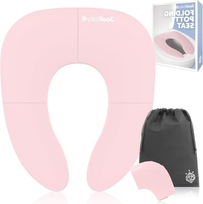 Opvouwbaar Potje - Reis Potje - Zindelijkheidstraining Onderweg - Met Reis Tas - Oval Vorm - Roze