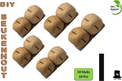 Bob Online ™ - Setje van 10 Stuks - ‘I’ Vierkant Beukenhout Kralen 12mm met ca. 3.5mm Gaatje – Houten Letter Kubus Kralen – DIY Houten Alfabet Kralen Laser Gegraveerd – 12mm Beech Wood ‘I’ Lazer Engraved Letter Beads – Doe-het-zelf Alfabet Kralen