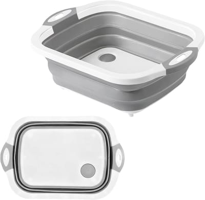 Vouwbare Multifunctionele Afwaskom voor Camping en Picknick | Ideaal voor Groenten en Afvoer | Compacte Opvouwbare Keukenaccessoires voor Buitenactiviteiten