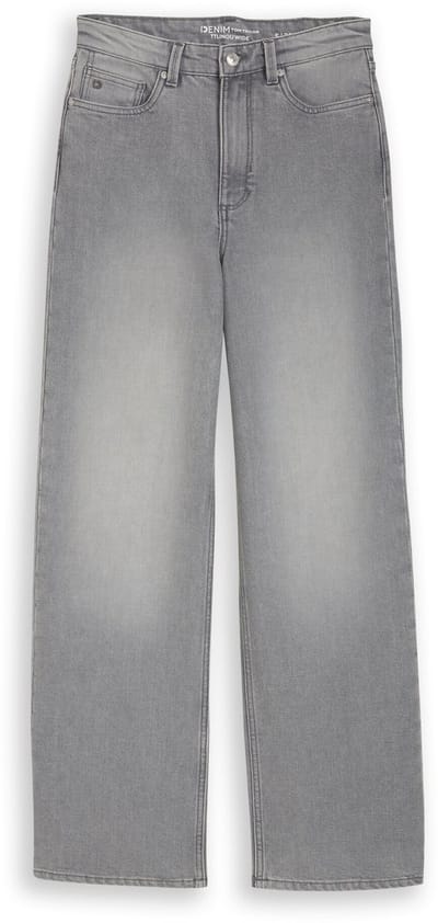 Tom Tailor Denim - TTLINOU WIDE jeans met hoge taille - Maat M/32 - clean light stone grey denim