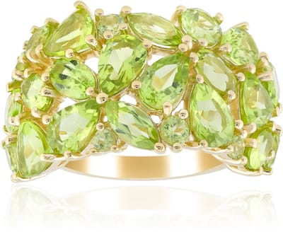 Cavill - Gouden ring 9K met Jilin Peridoot 6,12ct - Marquise & Peervormige Edelstenen - Exclusieve Peridoot Sieraden - Unieke Ring Nederland