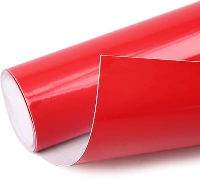 Dailygoods- Autofolie Glanzend Rood 152 cm x 30 cm - Flexibel voor Concave Gebieden - Eenvoudig te Reinigen - Beschermt Tegen Krassen - Waterdicht - Eenvoudig te Plakken en Verwijderen - Autosticker